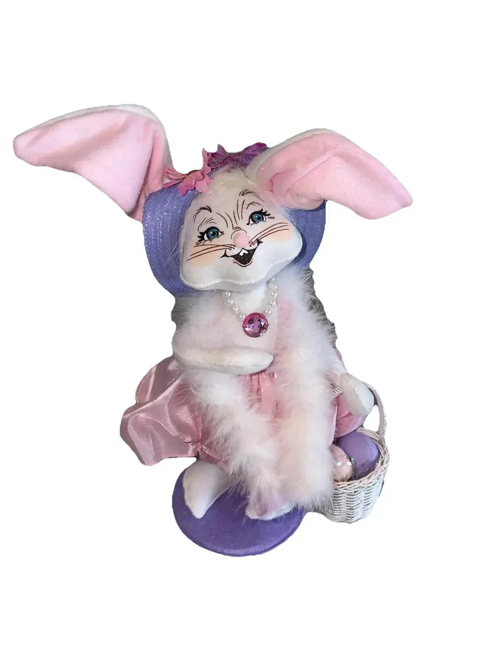 Annalee Dolls Felt Easter Parade Girl Bunny Basket 12